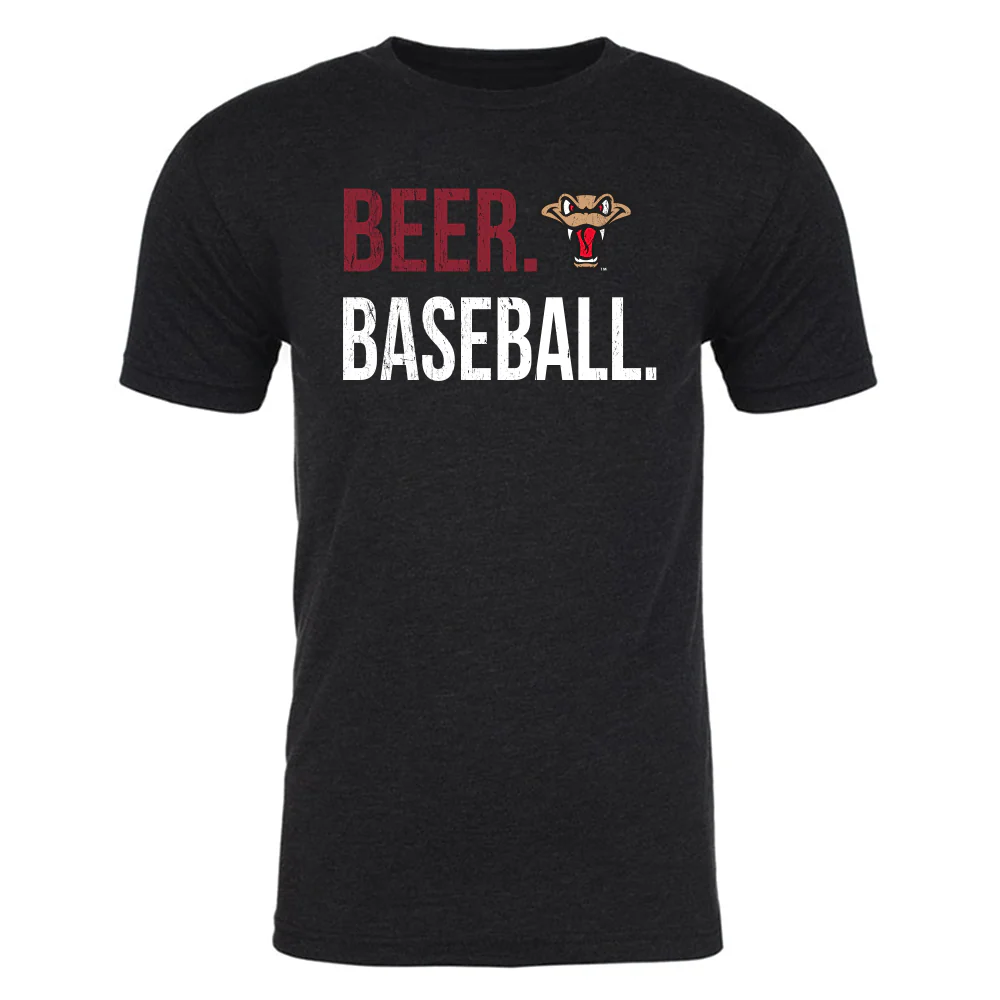 Timber Rattlers 108 Stitches Black Beer & Baseball Tee