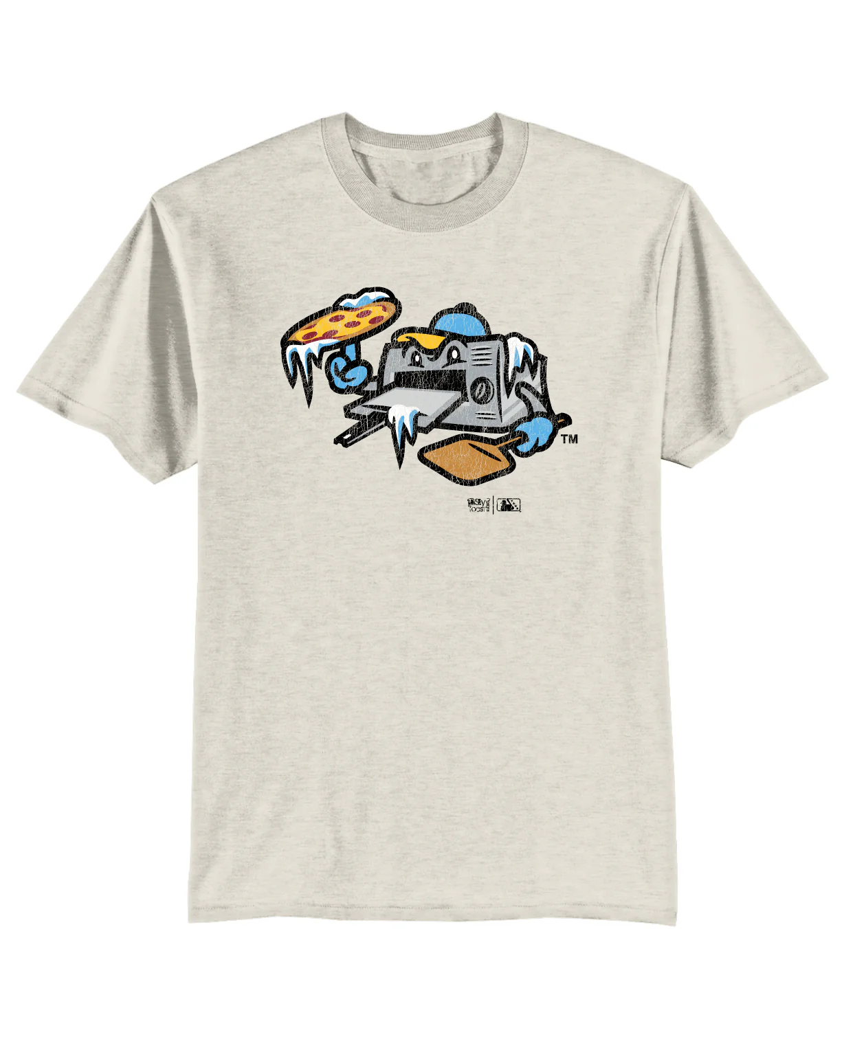 Frozen Pizzas Freedom Wear Distressed Pizza Oven Oatmeal Tee