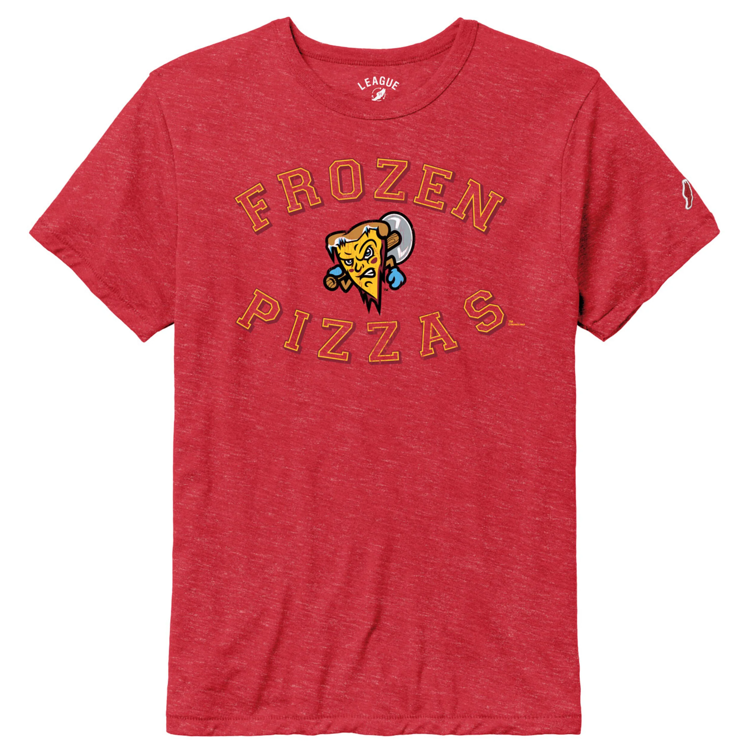 Frozen Pizzas League Heather Red Victory Falls Pizza Slice Tee