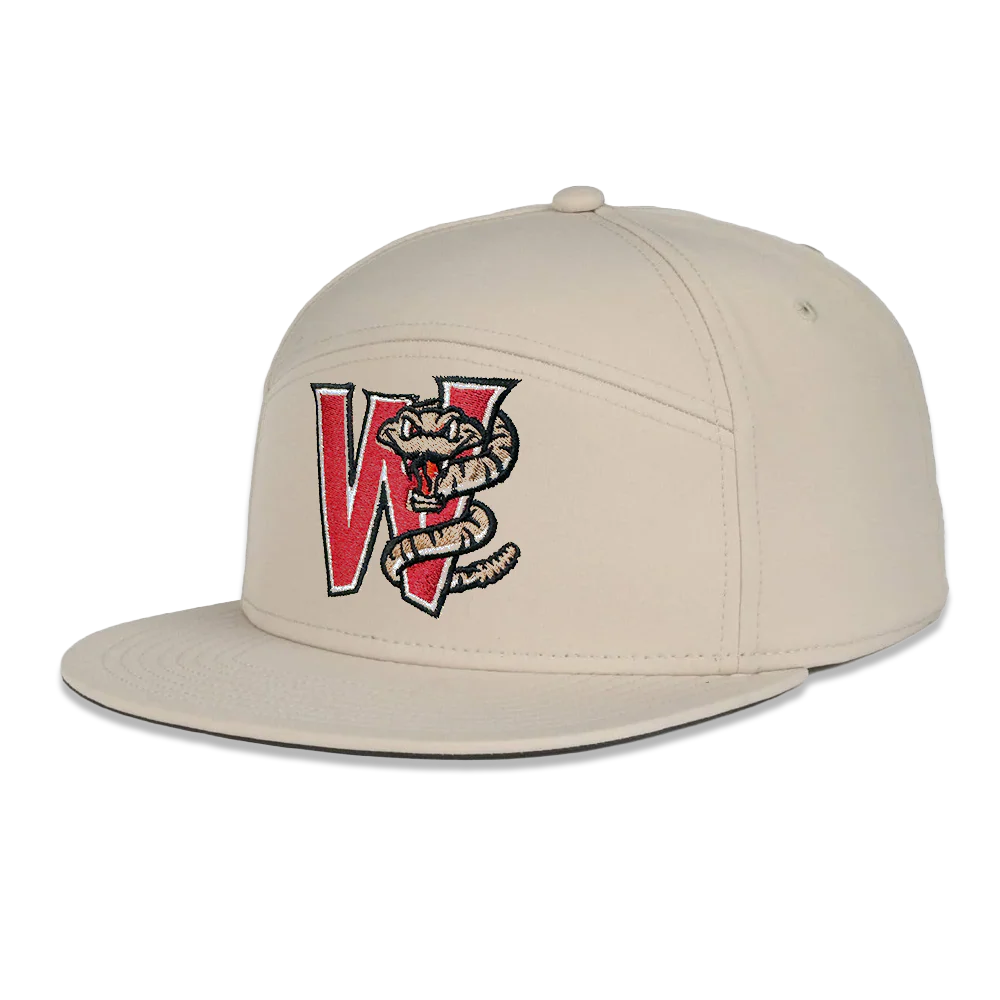 Khaki Split Panel Performance Snapback Hat