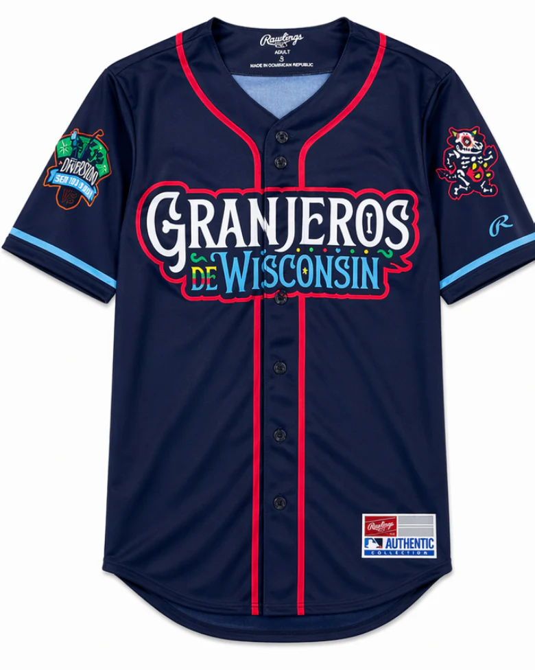 Los Granjeros de Wisconsin Rawlings Replica Jersey
