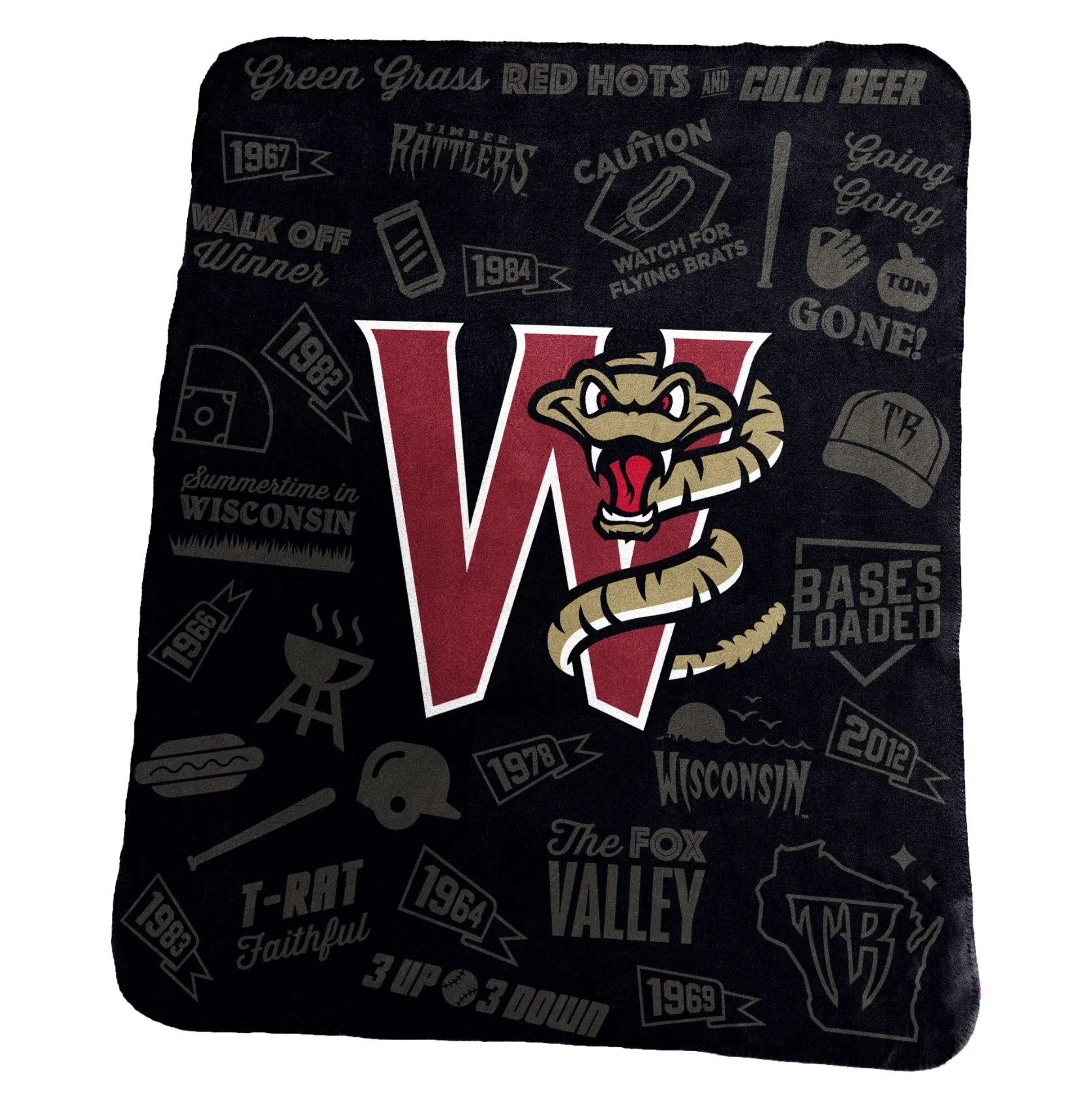 Wisconsin Timber Rattlers Classic Fleece Throw Blanket - Image 2