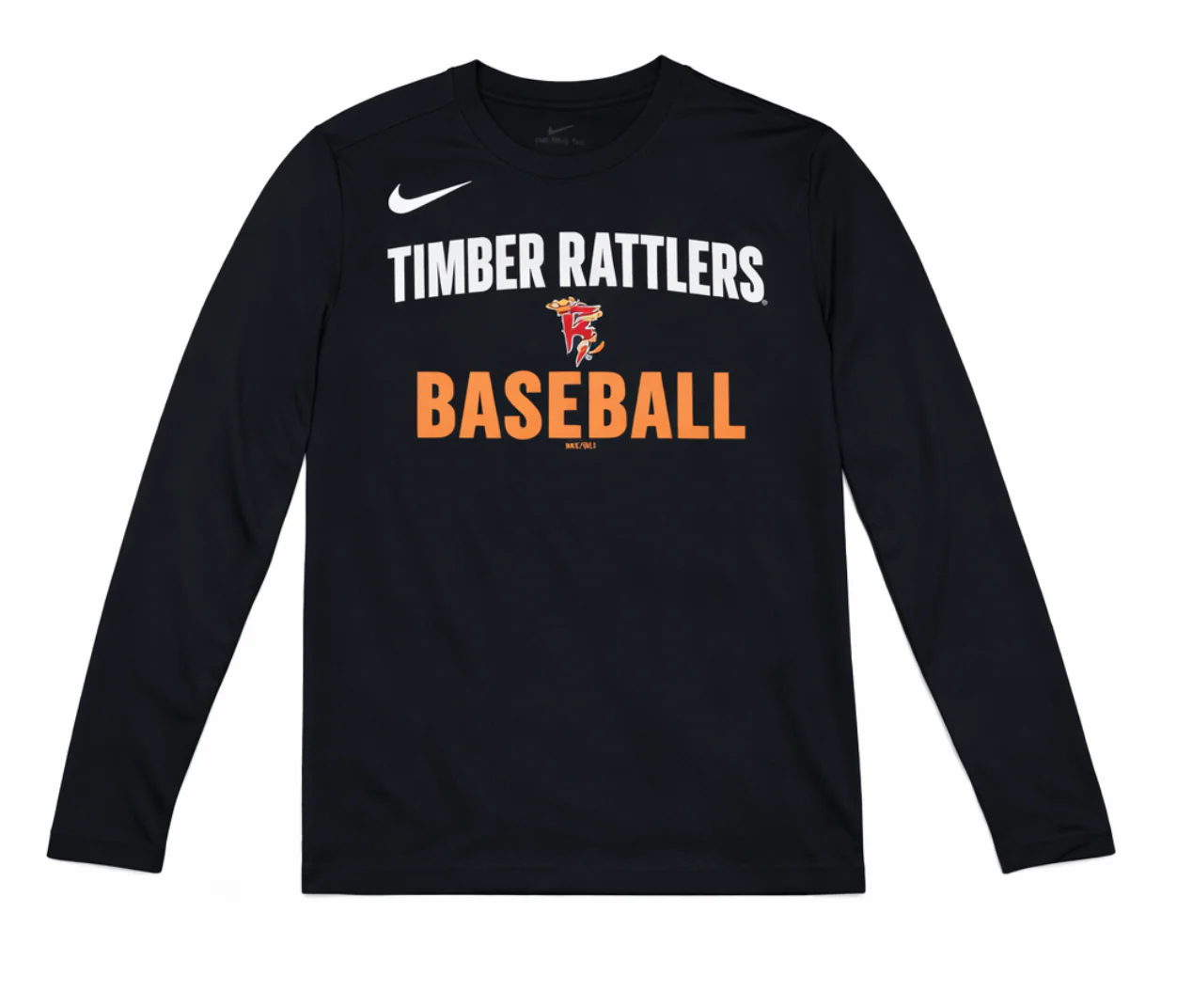 2026 Timber Rattlers Nike Legend LS Black Tee
