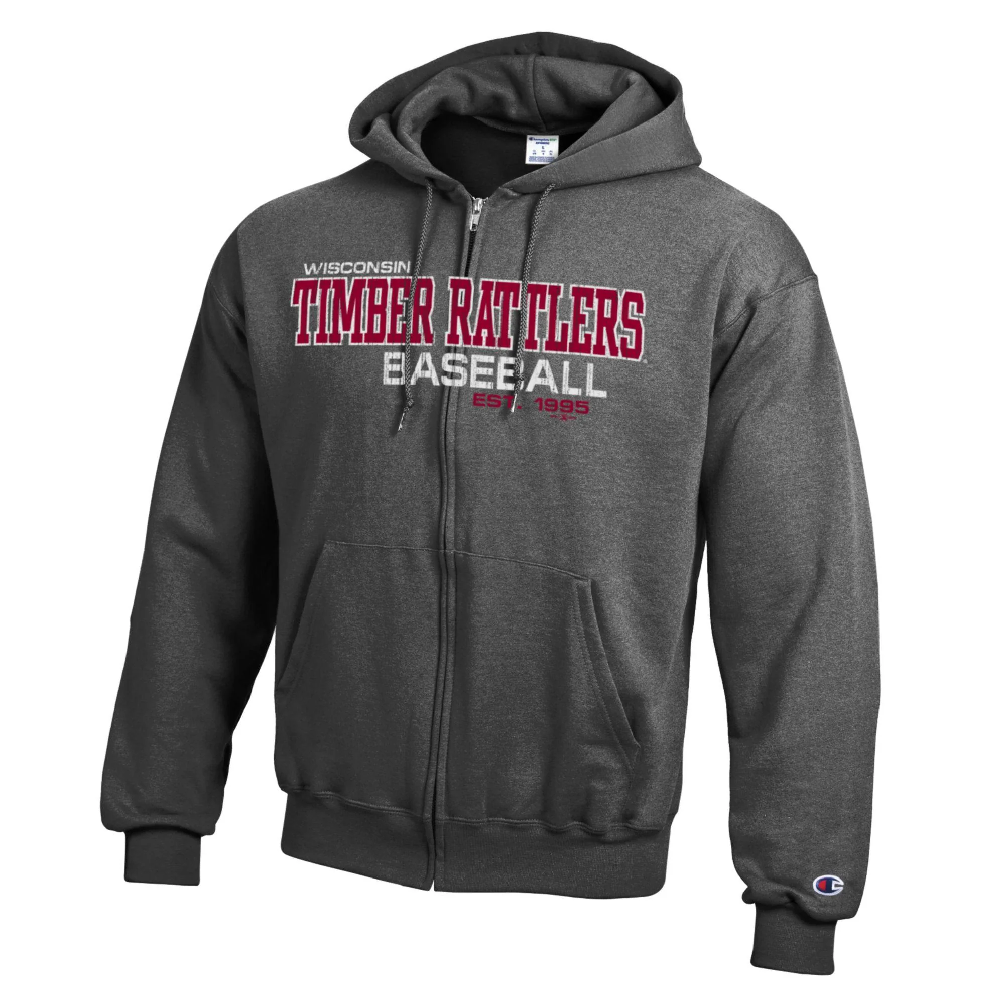 Timber Rattlers Champion Full Zip Granite Hood