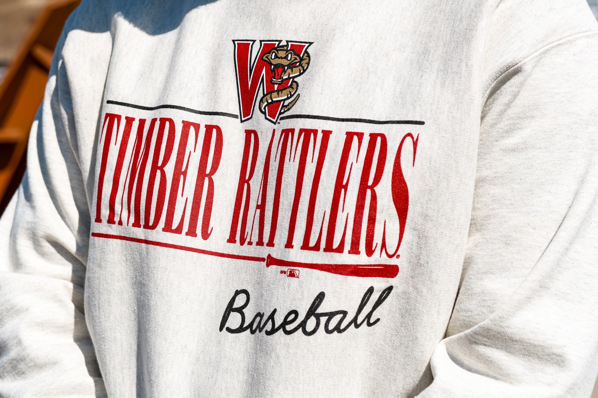 Timber Rattlers Champion Reverse Weave Oatmeal Crewneck - Image 2