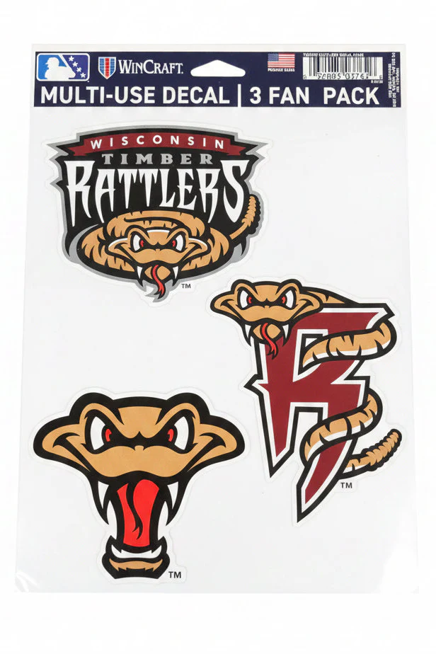 Timber Rattlers Decal 3-Pack