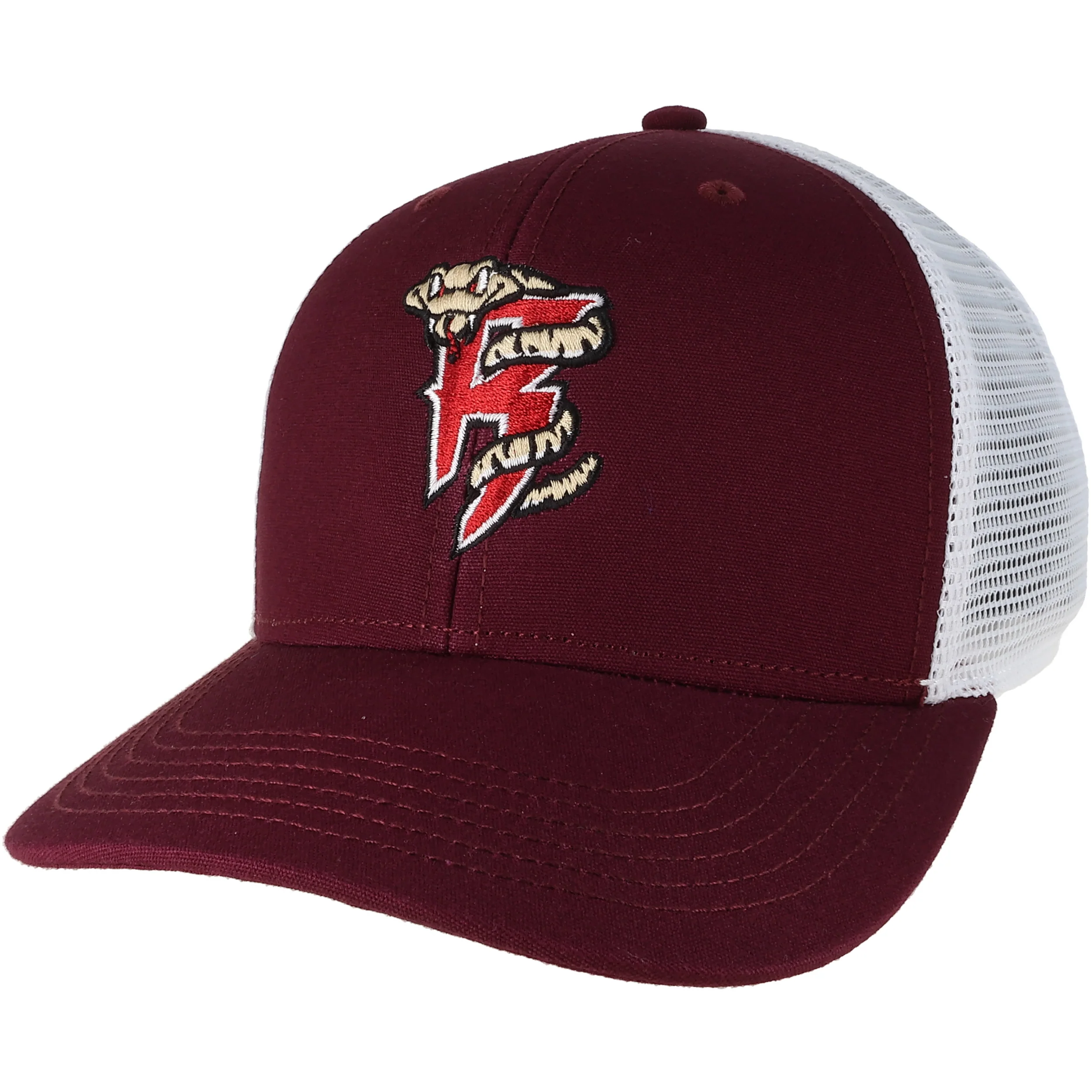Timber Rattlers League Cardinal/White Mesh Mid-Pro Snapback Adjustable Hat