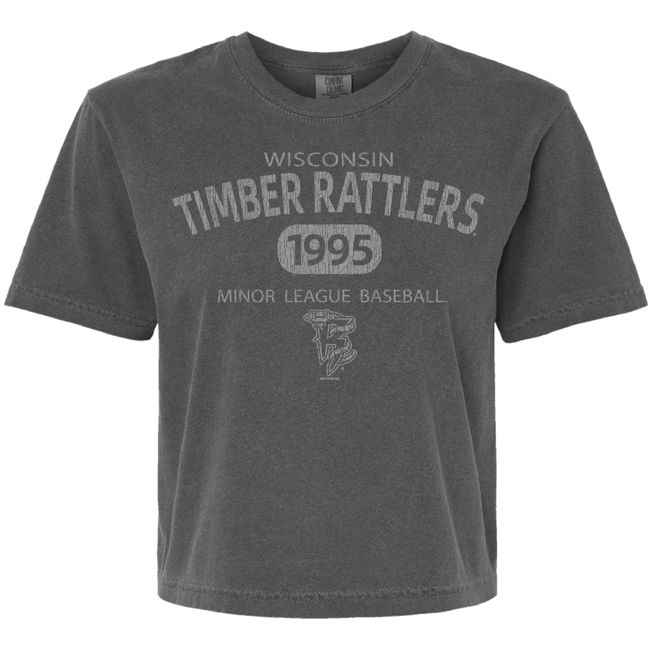 Timber Rattlers Women's Comfort Colors Dark Grey Boxy Tee