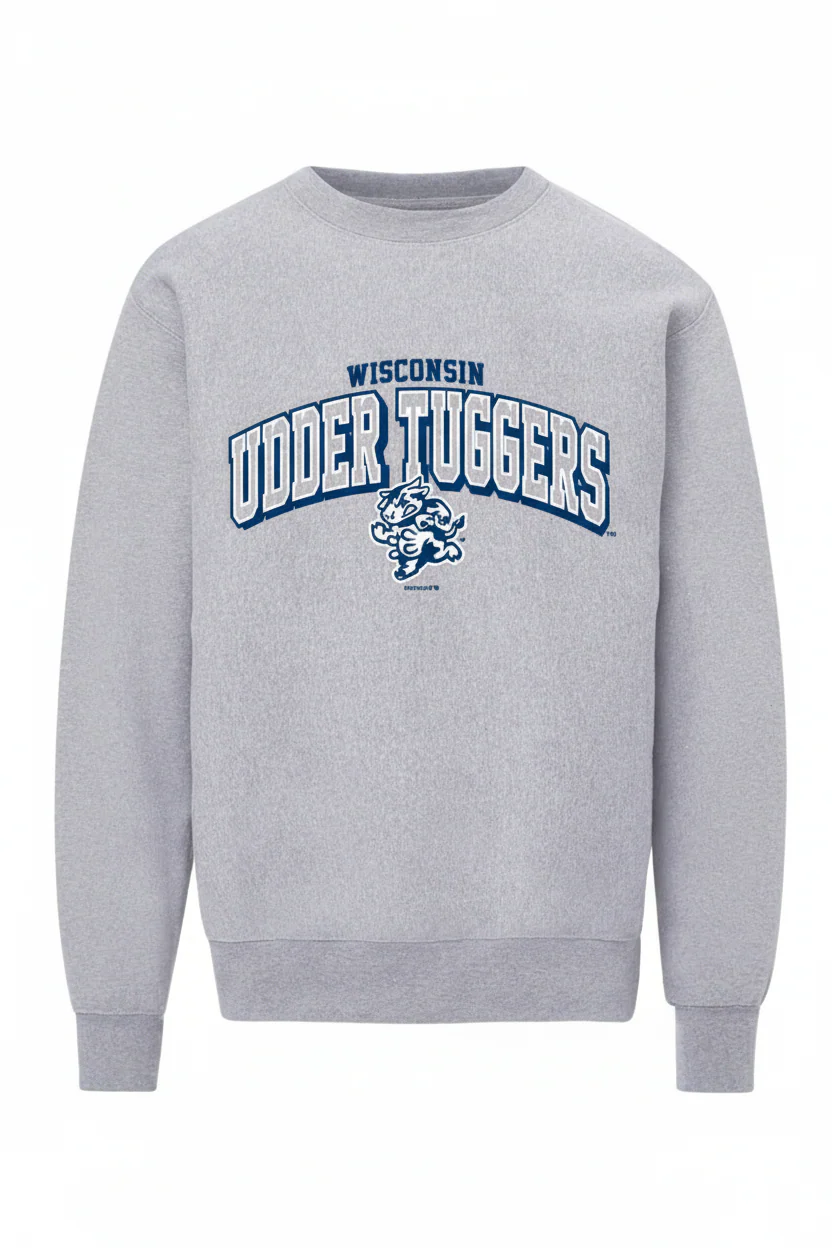 Wisconsin Udder Tuggers MV Sport Heather Grey Crewneck