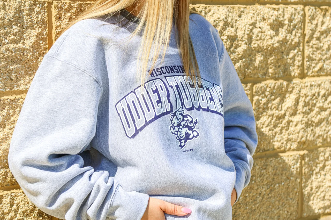 Wisconsin Udder Tuggers MV Sport Heather Grey Crewneck - Image 2